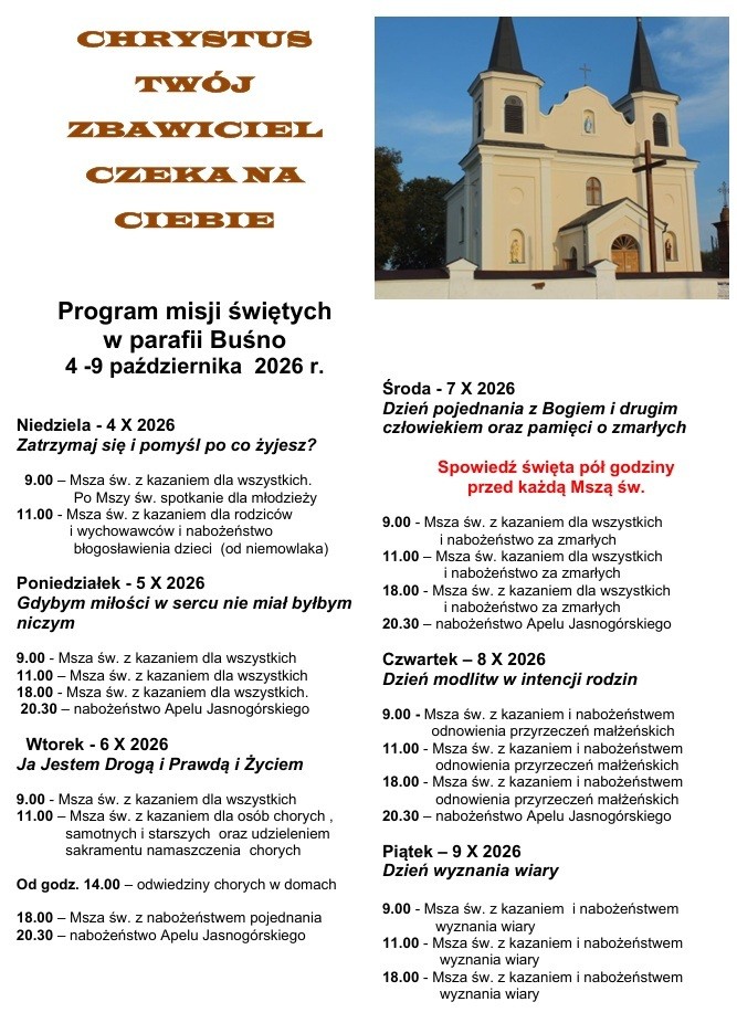 Plan misji parafialnych